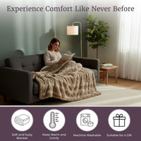 Oversized Ruched Faux Fur Blanket view 12