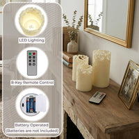 Remote Control LED Candles, Off-White, Set of 3, 6"/5"/4" view 3
