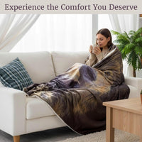 Sherpa Fleece Throw Blanket - Wolf Print Pattern view 4