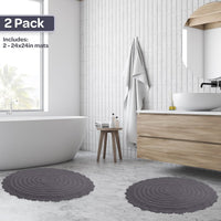 Bathroom Rugs - 2-Piece Woven 1560GSM Cotton Bath Mat Set view 8