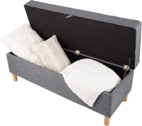 Storage Ottoman - Tweed Polyester Footrest or Bench Organizer view 2