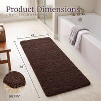 Memory Foam Shag Bath Mat (24x58), Chocolate view 2