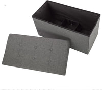 Folding Storage Ottoman - Tufted Footrest, Linen Chest view 17
