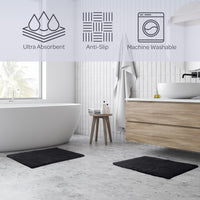 Bathroom Rugs - 2-Piece 2500GSM Cotton Bath Mat Set view 13