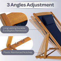 Beach Lounge Chair - Adjustable Height Reclining Sling Chair view 4