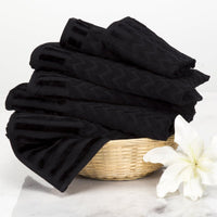 6-Piece Cotton Deluxe Plush Bath Towel Set, Black view 2