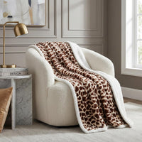 Sherpa Fleece Throw Blanket, Giraffe Print, 50" x 60" view 2