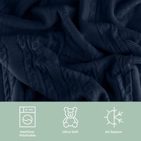 Cable Knit Throw Blanket for Couch, Sofa, or Bed view 15