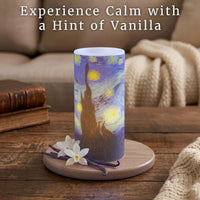 Van Gogh "Starry Night" Flameless Candle, 3" x 6" view 3