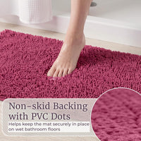 Memory Foam Shag Bath Mat (24x58), Pink view 4