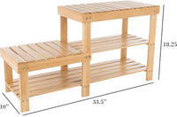 2-Tier Bamboo Shoe Rack/Bench view 14