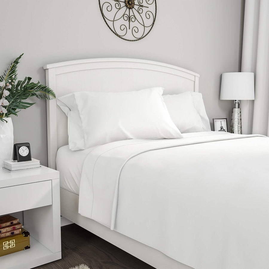 Brushed Microfiber Sheet Set, White &mdash; Lavish Home