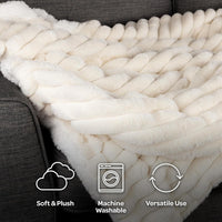 Faux Fur Throw Blanket - 60x70-Inch Twin Blanket for Couch view 10