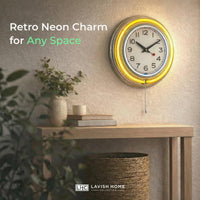 Neon Wall Clock- 14 Round, Double Light Ring, Dual Power view 5