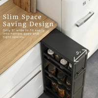 3 Tier Slim Utility Rolling Storage Cart, Black, 25"W x 5.7"D view 16