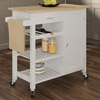 Kitchen Island with Towel Rack and Shelves for Storage view 2