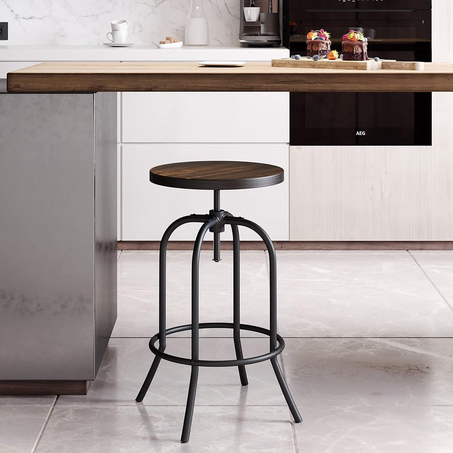 Swivel Bar Stool - Adjustable Backless Stool for Counter &mdash; Lavish Home