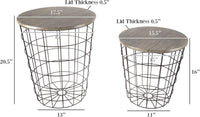 Round End Tables - Nesting Tables Set of 2, Gray/Black view 3