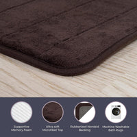 Bathroom Rug Set-2-Piece Memory Foam Bathmats-Striped view 5
