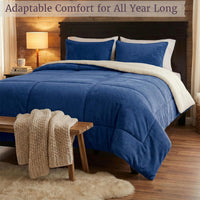 King Size Comforter Set, Navy view 3
