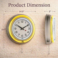 Neon Wall Clock- 14 Round, Double Light Ring, Dual Power view 2