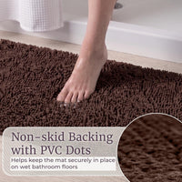 Memory Foam Shag Bath Mat (24x58), Chocolate view 4