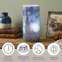 Van Gogh "Starry Night" Flameless Candle, 3" x 6" view 5