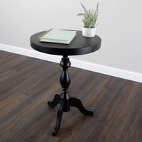 Pedestal Side Table, Black, 15.75" x 22" view 5