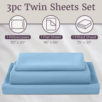 Brushed Microfiber Twin Sheets, Blue view 2