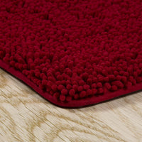 2 Piece Memory Foam Shag Bath Mat Set - Burgundy view 4
