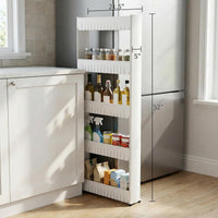 3 Tier Shelf Rolling Cart, White view 14