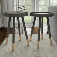 Round End Table, White, 17" x 22" view 27