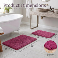 2 Piece Bathroom Rug Set, Pink view 2