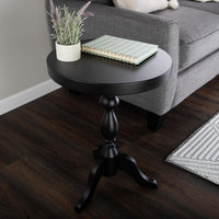 Pedestal Side Table, Black, 15.75" x 22" view 4