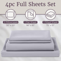 3-Piece Brushed Microfiber Twin Sheet Set, Purple view 68