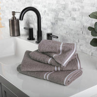 Rio 8 Piece 100% Cotton Towel Set - White & Silver view 2