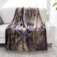 Sherpa Fleece Throw Blanket - Wolf Print Pattern view 2