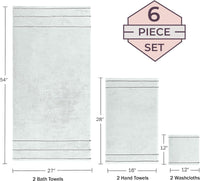 Bathroom Towels Set, Bathroom Accessories, Seafoam, Set of 6 view 3