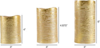 Flameless LED Set of 3 Real Wax Battery Powered Pillar Candles view 2