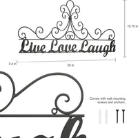 Metal Cutout-Live Laugh Love Decorative Wall Sign-3D Word Art view 2