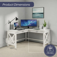 59" L-Shaped Desk - Corner Computer Desk for Home Office view 2