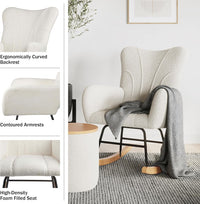 Rocking Chair - Teddy Fabric Upholstered Chair with Padded, Oversized view 3