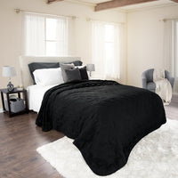 Solid Color Quilt King - Black view 2