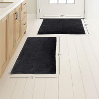 Bathroom Rugs - 2-Piece 2500GSM Cotton Bath Mat Set view 17