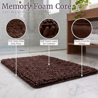 2 Piece Bathroom Rug Set, Chocolate view 3
