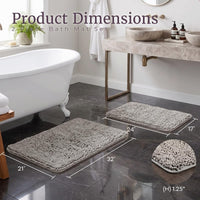 2 Piece Memory Foam Shag Bath Mat - Gray view 2