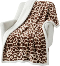 Sherpa Fleece Throw Blanket, Giraffe Print, 50" x 60" view 1