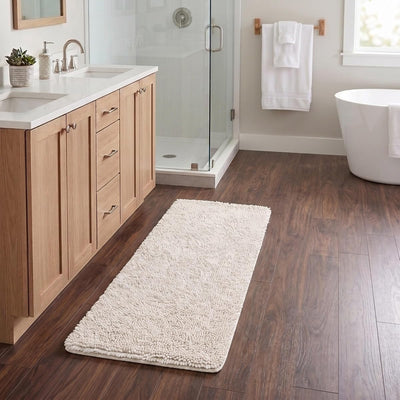 Bath Mat, White, 58" x 24"