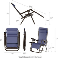 Set of 2 Zero-Gravity Chairs - Folding Patio Furniture view 2