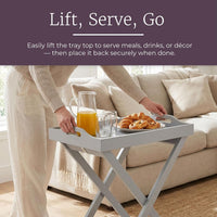 End Folding Modern Minimalist Wooden Contemporary Side Table view 11